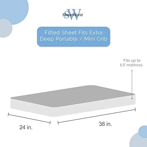 SheetWorld Преносим Мини-чаршаф за легло от памук Хасе Екстра Дълбоко засаждане 24 x 38 x 5,5, Оранжево