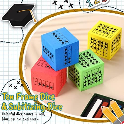20 Бр Десятирамные Кубчета Големи Полистирен Кубчета за практикуване на математиката в класната стая, за да проверите за