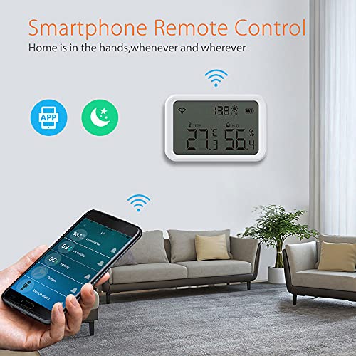 Сензор за температура и влажност на един умен дом Sasha Wifi с LCD телевизор е Съвместим с Алекса Google Assistant
