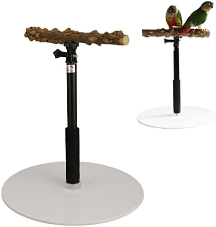 Yuehuamech Поставка за Птичи Костур от Естествено Дърво Регулируема Подвижна Поставка За Игри с Папагали Разклонение