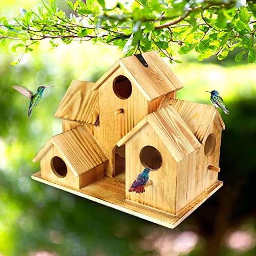 Къщичка за птици отвън - Къщички за птички отвън, Натурални Дървени Къщички за птици за ръчно изработени, Трайни Трайни висящи
