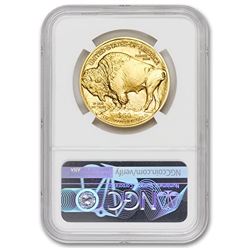2022 1 унция злато Buffalo MS-70 (MS70 - Ранните съобщения - лейбъл Bison) от монетния двор State Злато за 50 долара