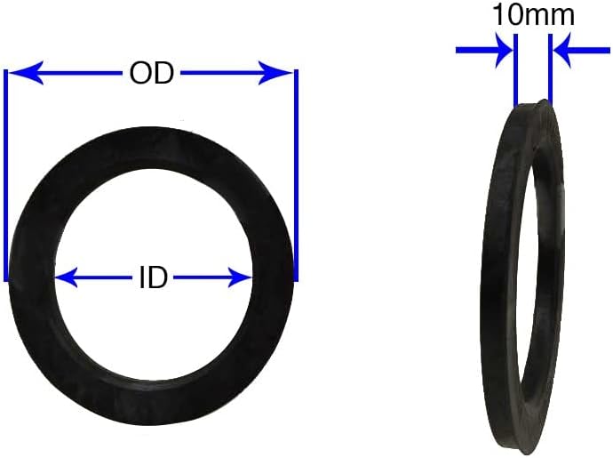 Джанти аксесоари Комплект части от 4-те центрических пръстените на главината с диаметър от 74,10 мм до 59,20 мм, черен