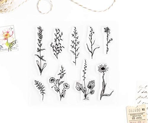 Реколтата на растения и цветя, Малки Прозрачни Печати 4x4 инча от Wintertime Crafts за Scrapbooking, смесена техника