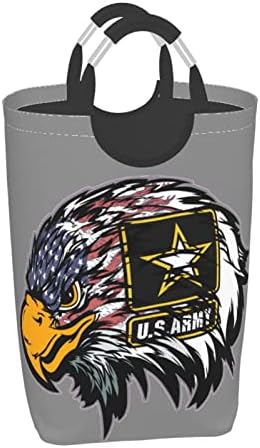 Стръмен пакет за мръсни дрехи Армията на САЩ, с Орлиным флага на сащ, Сгъваема, С дръжка, Подходящ За домашно