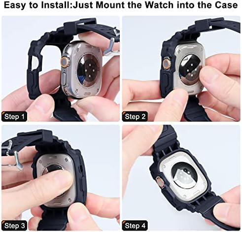 Съвместим с каишка на Apple Watch 49 мм с калъф-броня, Здрава Защита на Ремъците, за да Watch Ultra, Защитен калъф за спортни