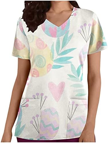 Блуза с Къс ръкав, Тениска за жени, Дълбоко V-Образно Деколте, Цветен Графичен Анатомический Търкане, Сладки Животни,