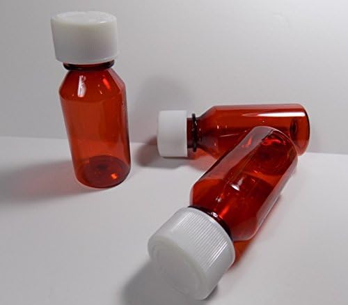 Лот от 50 на Пластмасови бутилки за лекарства Amber Travel RX с установяването на границите, с овална форма, с тегло 1