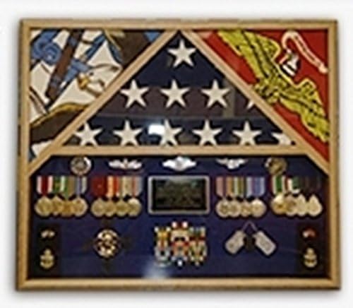 Калъф за Сенки с Флага, Военна Shadow Ковчег с 3 Знамена, Изработени Ръчно Ветерани