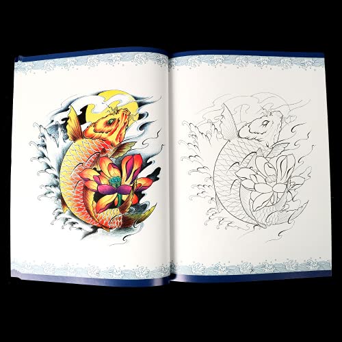 Татуировка Книга, Написана На Ръка Мотиви Риби Кои Традиционните Татуировки, Изкуство Аксесоари