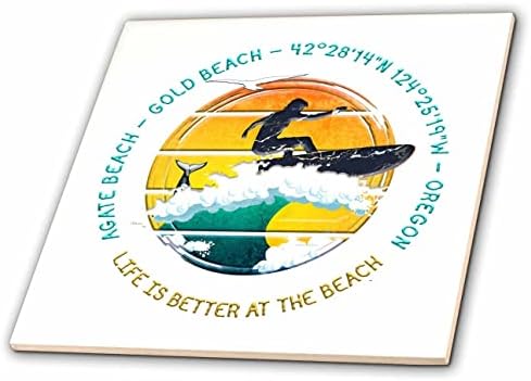 3dRose Американски плажове - Ахат Бийч, Голд Бряг, Орегон подарък за летния пътуване - Теракот (ct-375525-2)