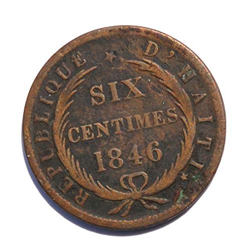 1846 HT Хаити Монета в 6 сантима Много Деликатна