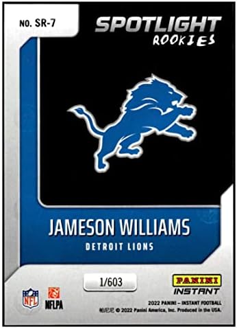 НОВ JAMESON УИЛЯМС RC 2022 Панини Instant Spotlight /991BW7 NM+-MT + Футболни лъвове NFL
