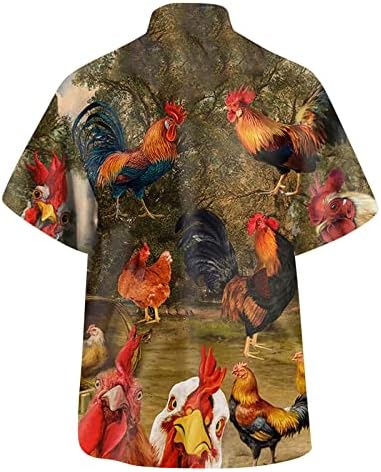 2023 Нова Мъжки Пролетно-Лятна Мода Ежедневни Риза с Принтом Турция под формата на Петел, Свободна Плажна Риза с Къс Ръкав