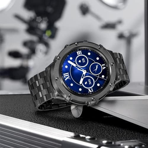 AmzКаишка за Galaxy Watch 5 Pro от Неръждаема стомана с калъф, Съвместим с Samsung Watch 5 Pro, 45 мм, Здрава