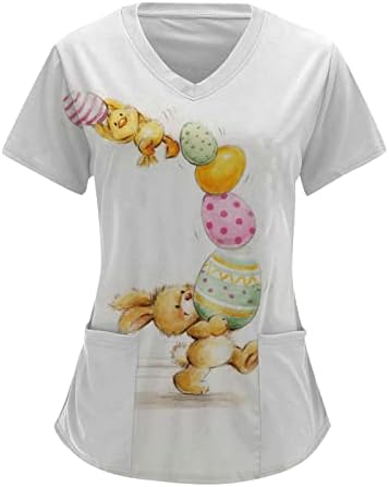 Дамски Ризи На Ден честит Великден, Цветна Тениска с изображение на Лов За Яйца, Сладък Заек за Момичета Pirnt, Тениски Свободно,