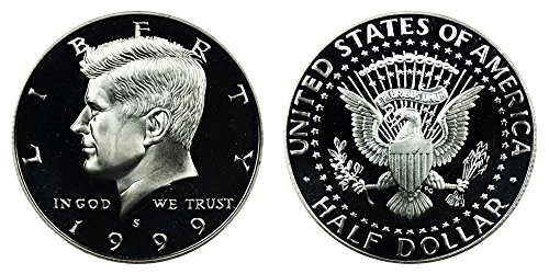 1999 S Gem Proof Кенеди Сребърен Полдоллара 1/2 Choice Proof - Забележителна монети, Монетен двор на САЩ