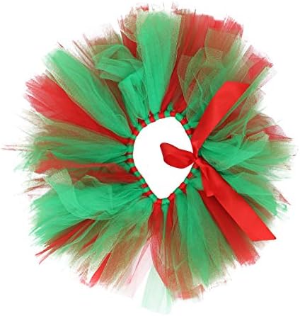 ABOOFAN 1 бр. Коледна Прозрачна Пола от Чиста Прежда, Пола за Бюст, Празничен Коледен Декор (Червено-Зелен) - Коледна