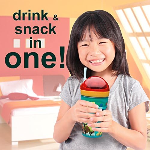 Zak Designs Грозното аз Универсална чаша за напитки ZakSnak + Контейнер за закуски за децата – Непроливающийся контейнер за