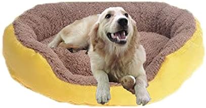 Кръгло Легло Куче Котка 4 - Одеяла за по-Големи Кучета - Моющийся Топъл, мек вълнен плат Мека Подложка Възглавница