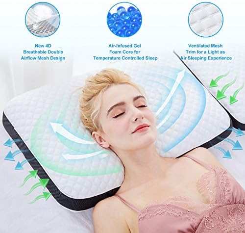 Възглавници от пяна с памет ефект UAOUATU за сън, Охлаждащи Гел Възглавница за Облекчаване на Болки в шията, изхвърлени