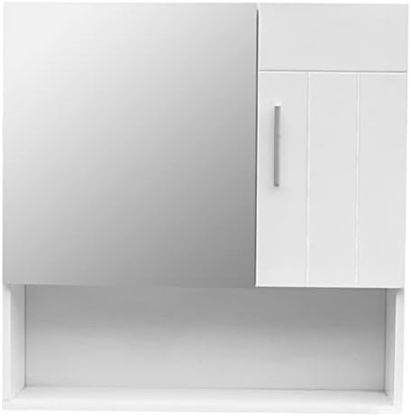 n/a 55x15x55 см Стенен Шкаф За мивка В Банята, 1 Огледална Задвижваната Дървена Задвижваната МДФ Бял Пръски