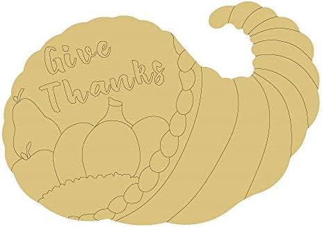 Дизайн рог на Изобилието по Подобие на Деколте Незаконченная Дървена Закачалка за врати за Деня на Благодарността
