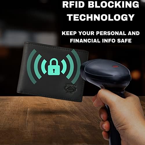 Кожен Сгъваем портфейл в скрит режим за мъже с прозорец за самоличност и RFID заключване