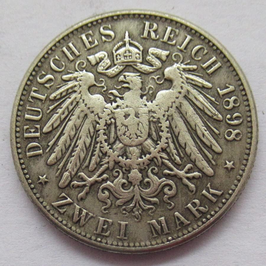 Немски 2 марки 1891-1913 10 Чуждестранни Копия Медни Възпоменателни монети