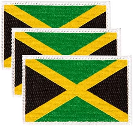 Нашивка с флага на Ямайка на Едро 3,5 инча x 2,25 инча, Набирането на Желязо За Бродерия, Бродирани Тактическа Раница,