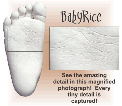 Комплект за леене BabyRice Large Baby (чудесно за близнаци!), рамка с ефект махагон 14,5x8,5 инча, бяло планина, сребриста