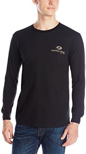 Мъжка тениска с логото на Мъхест Oak Отпред и Отзад Черен на цвят с дълъг ръкав
