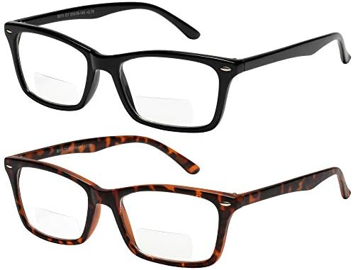 Бифокални Очила за четене Yogo Vision, 2 опаковки, Модерни, Удобни и Качествени Бифокални Очила за Четене за Мъже и Жени