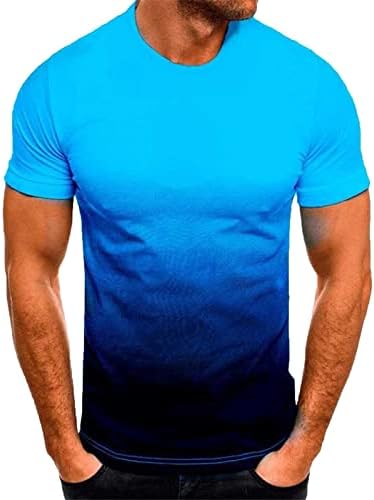 Тениска за мъже - Мъжки Градиентные Тениски с Къс Ръкав, Летни Ежедневни Тениски на Уличната Мода, Прилепнали Блузи