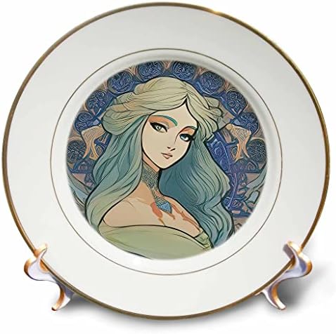 3розная Жена в стил ар нуво. Елегантна Прекрасна Богиня гледа на Вас Шикозни Подарочными тарелками (cp-376004-1)