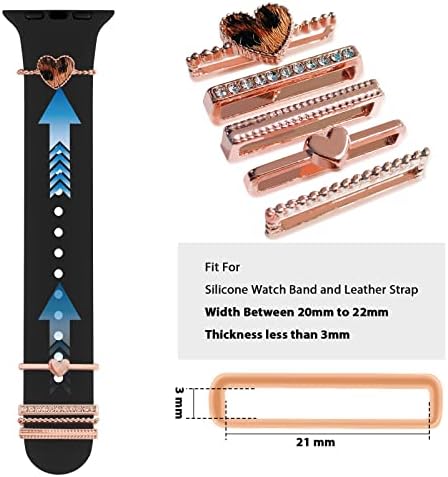 Декоративни висулки, Пръстени Панти са Съвместими със силиконови джапанки Apple Watch 45 мм 44 мм 42 мм 41 мм 40 мм