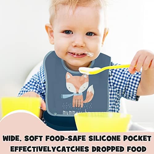 Силиконови Престилки BIG ELEPHANT Baby - Мека Водоустойчива Престилки за Хранене на деца - 3 опаковки