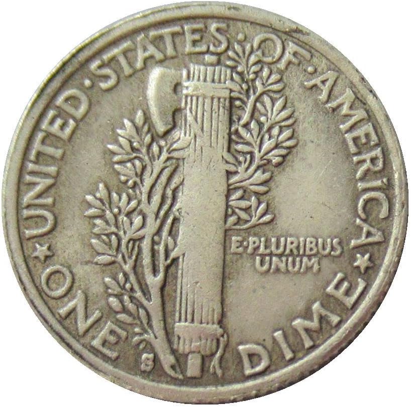 10 Цента на САЩ от 1929 година, сребърно покритие Точно Копие на Възпоменателни монети