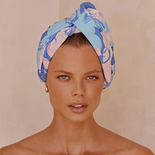 Louvelle Стилно Луксозно кърпа Riva за коса, Завърши в стил Тюрбана, многократна употреба, срещу резба, Супер Впитывающее