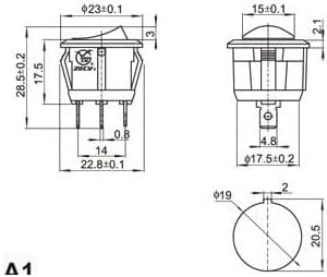 Диаметър на 6A 250VAC: 20 мм, 3P завъртане на ключа / кръгъл превключвател с зелена светлина