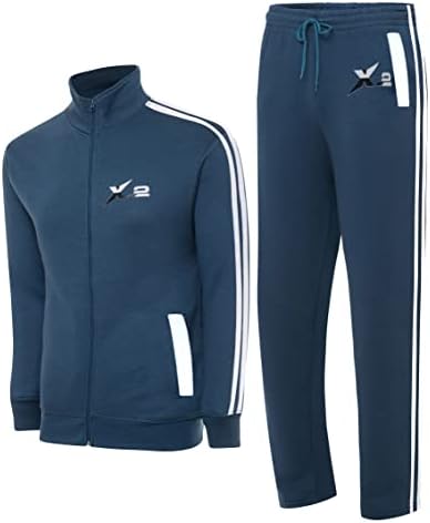 SKYLINEWEARS X-2 Мъжки Спортни костюми, Комплект от 2 теми, тренировъчен Разминочный Костюм с цип, Спортен