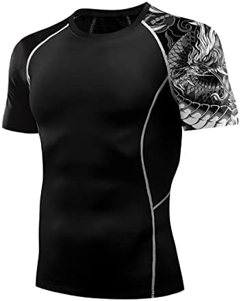 Мъжки Ризи за защита от Акне UPF 50 + UV С Къси Ръкави, Компресиране Риза За Плуване, Джиу-Джицу, BJJ, Спортни Потници