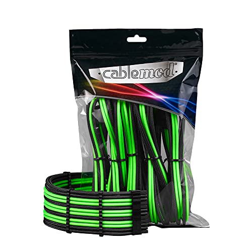 Комплект пълнители кабел CableMod Pro ModMesh 12VHPWR (черно + светло зелено)
