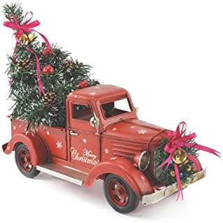 Коледен Камион MJKSSH Реколта Творчески Модел на Камион-Ръчно изработени с Коледни коледни елхи за Домашно Кухненския Плот