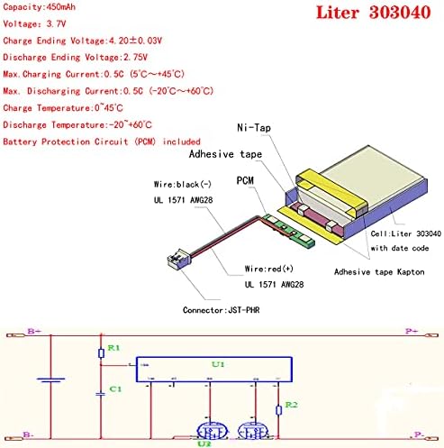 Литровата акумулаторна батерия energybattery 3,7 В Lipo Батерия 450 mah Акумулаторна Литиево-йонна Полимерна Батерия