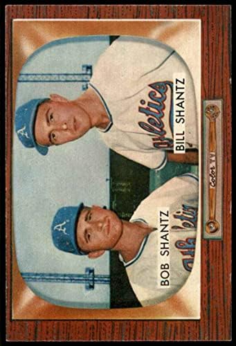 1955 Боуман 139 Боб Шанц /Били Шанц Канзас Сити Атлетикс (Бейзболна картичка) EX/MT Athletics