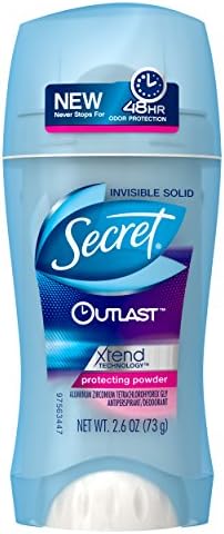 Твърдо против изпотяване и Дезодорант Secret Outlast Invisible защитен с аромата на Прах, 2,6 грама (опаковка