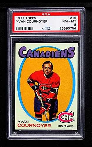 1971 Topps 15 Иван Курнойер Монреал Канадиенс (хокейна карта) PSA PSA 8.00 Канадиенс