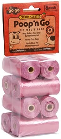Гого Pet Products 8-Опаковане на Пакети за домашни отпадъци с аромат на Акане n Go, Наполняемые Ролята, Розов