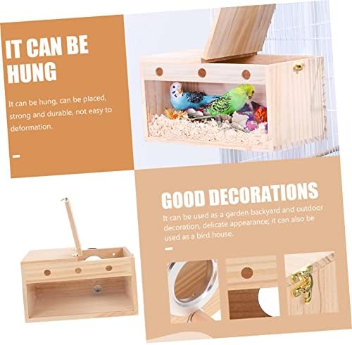 POPETPOP Кутия за отглеждане на Папагали Аксесоари за птици, за да Клетки Играчка Папагал Външен Декор Дървени